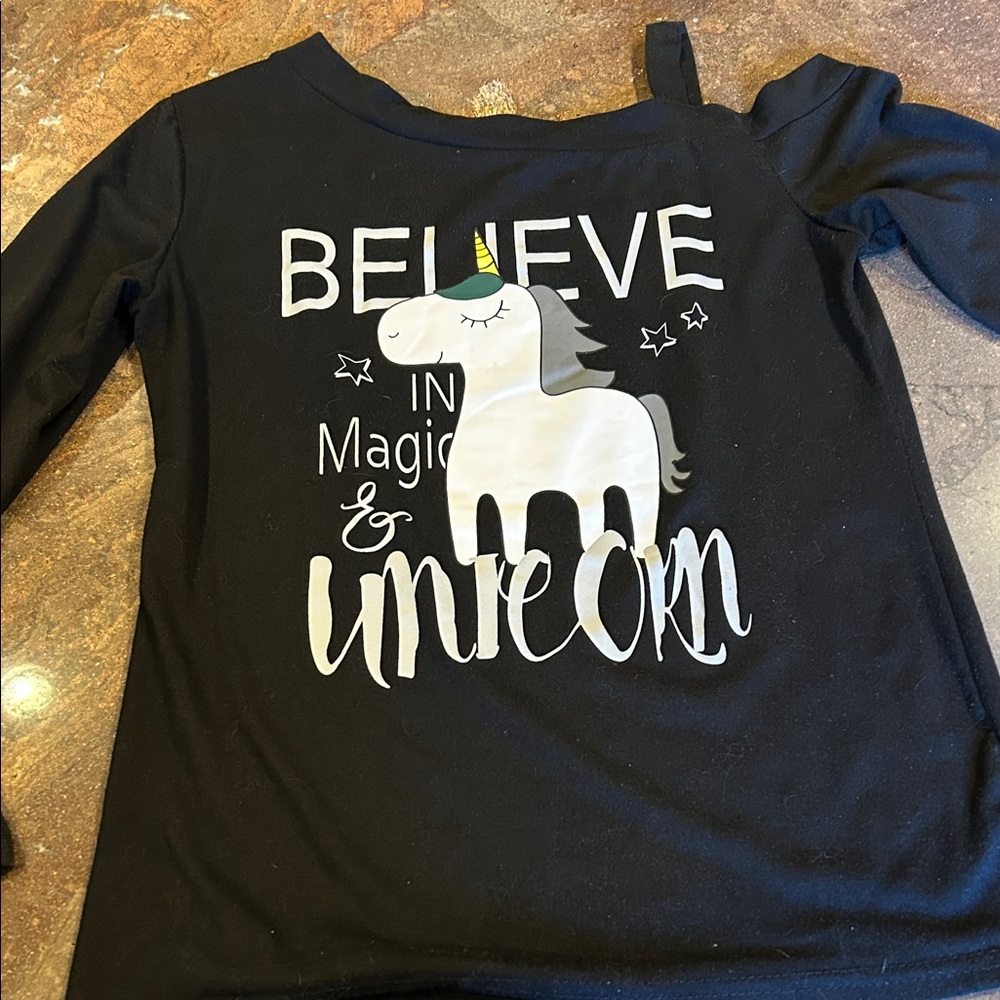 Black Unicorn Kids Shirt